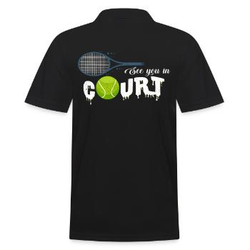 Tennis Player Cool Statement Saying Gift Idea - Men's Polo Shirt - black - Back - Kai (181cm)