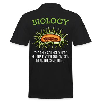 Biologie Spruch Multiplikation Division Geschenk - Männer Poloshirt - Schwarz - Hinten - Kai (181cm)