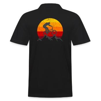 Cadeau vintage de vélo de montagne de vélo de style rétro - Polo Homme - noir - Dos - Kai (181cm)