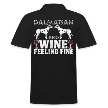 Dalmatian And Wine Feeling Fine Geschenkidee - Männer Poloshirt - Schwarz - Hinten - Kai (181cm)