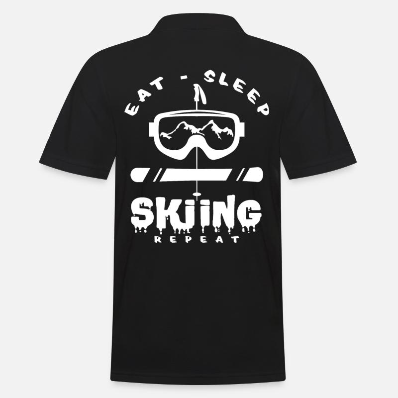 Ski - Männer Poloshirt - Schwarz