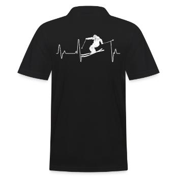 Ski EKG Heartbeat Ski Skier Gift - Polo Homme - noir - Dos - Kai (181cm)
