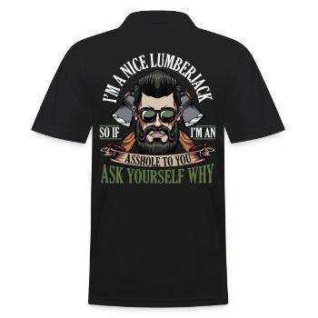 lumberjack - Men's Polo Shirt - black - Back - Kai (181cm)