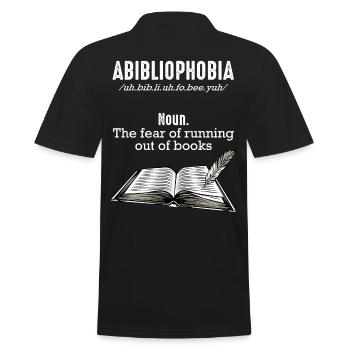 Bücher Lesen - Männer Poloshirt - Schwarz - Hinten - Kai (181cm)