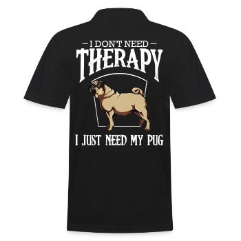 Mops - Männer Poloshirt - Schwarz - Hinten - Kai (181cm)