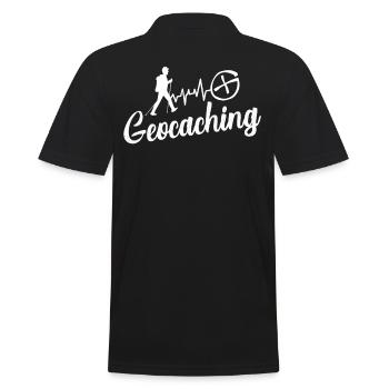 Geocaching - Männer Poloshirt - Schwarz - Hinten - Kai (181cm)