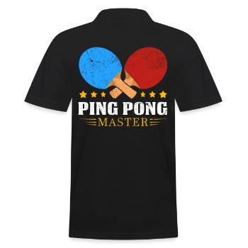 Pingpong Master Cool Table Tennis Player Gift - Men's Polo Shirt - black - Back - Kai (181cm)