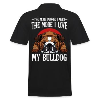 Bulldogge - Männer Poloshirt - Schwarz - Hinten - Kai (181cm)