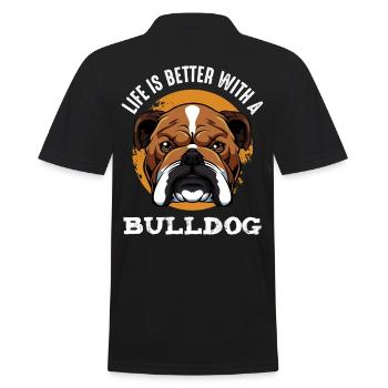 Bulldogge - Männer Poloshirt - Schwarz - Hinten - Kai (181cm)