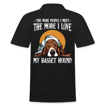 Basset Hound - Men's Polo Shirt - black - Back - Kai (181cm)