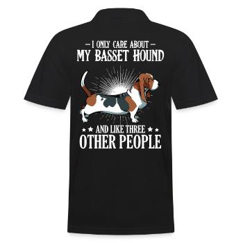 Basset Hound - Men's Polo Shirt - black - Back - Kai (181cm)