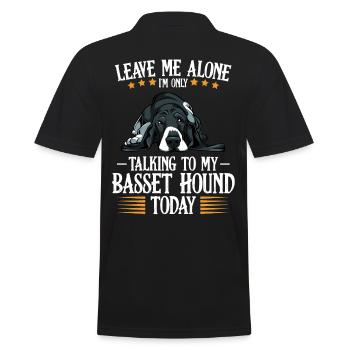 Basset Hound - Men's Polo Shirt - black - Back - Kai (181cm)