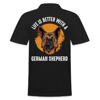 German shepherd - Men's Polo Shirt - black - Back - Kai (181cm)