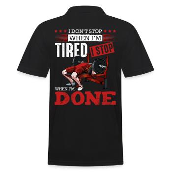 body builder - Men's Polo Shirt - black - Back - Kai (181cm)