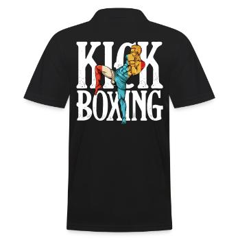Kickboxing - Männer Poloshirt - Schwarz - Hinten - Kai (181cm)