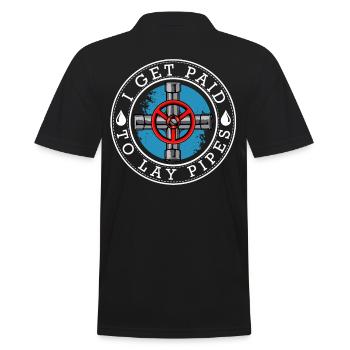 plumber - Men's Polo Shirt - black - Back - Kai (181cm)