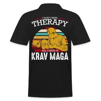 Krav Maga - Männer Poloshirt - Schwarz - Hinten - Kai (181cm)