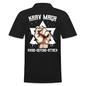 Krav Maga - Männer Poloshirt - Schwarz - Hinten - Kai (181cm)