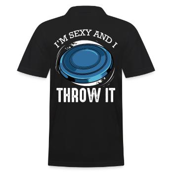 Frisbee - Männer Poloshirt - Schwarz - Hinten - Kai (181cm)