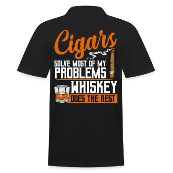 cigar - Men's Polo Shirt - black - Back - Kai (181cm)