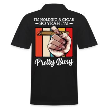 cigar - Men's Polo Shirt - black - Back - Kai (181cm)