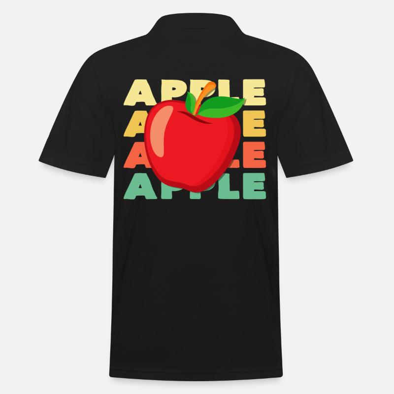 Apfel - Männer Poloshirt - Schwarz