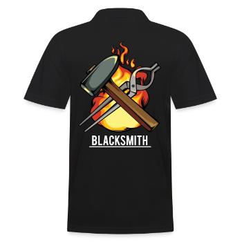 Schmied - Männer Poloshirt - Schwarz - Hinten - Kai (181cm)