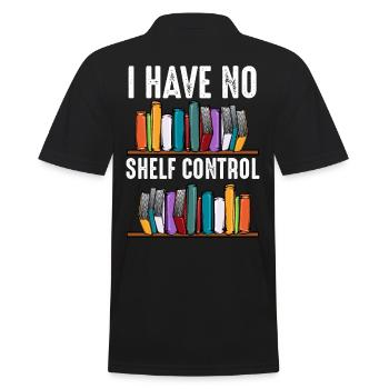 Bücher Lesen - Männer Poloshirt - Schwarz - Hinten - Kai (181cm)