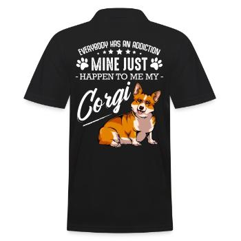 Welsh Corgi - Men's Polo Shirt - black - Back - Kai (181cm)