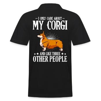Welsh Corgi - Men's Polo Shirt - black - Back - Kai (181cm)