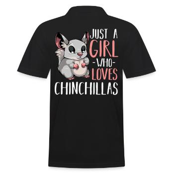 Chinchilla - Just A Girl Who Loves Chinchillas - Men's Polo Shirt - black - Back - Kai (181cm)