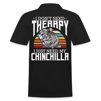 Chinchilla - I Don't Need Therapy - Retro Style - Men's Polo Shirt - black - Back - Kai (181cm)