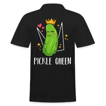 Pickle - Pickle Queen - Kawaii Concombre Vegan - Polo Homme - noir - Dos - Kai (181cm)