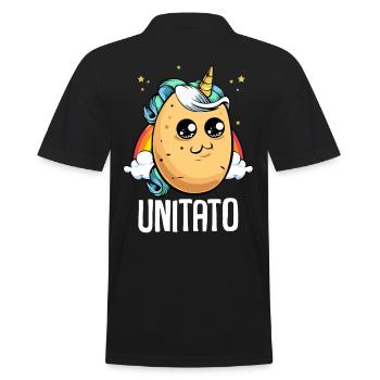 Unitato cute kawaii unicorn magic potato - Men's Polo Shirt - black - Back - Kai (181cm)