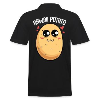 Mignon anime kawaii potato manga legumes - Polo Homme - noir - Dos - Kai (181cm)