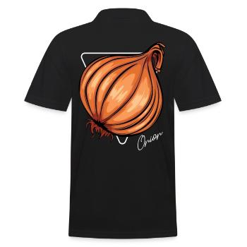 Trendy Onion Cool Gemüse Zwiebeln - Männer Poloshirt - Schwarz - Hinten - Kai (181cm)