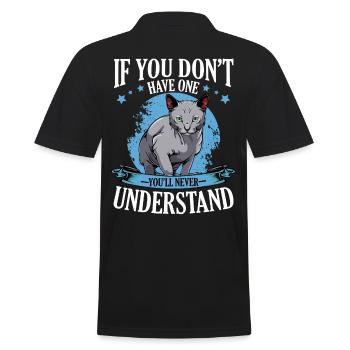 Chat bleu russe si vous n'en avez pas - chats - Polo Homme - noir - Dos - Kai (181cm)