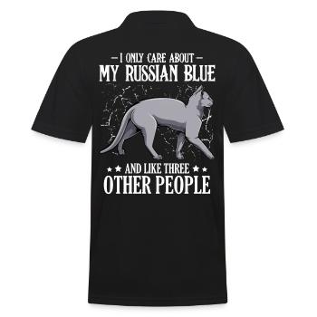 Je ne me soucie que de mon bleu russe - Katzen Spruch - Polo Homme - noir - Dos - Kai (181cm)
