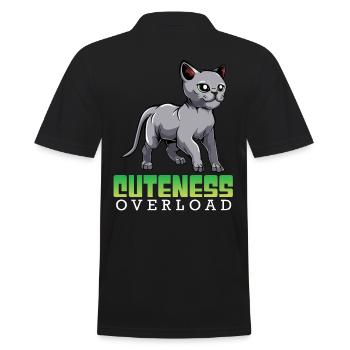 Surcharge de gentillesse russe bleu chat kawaii - Polo Homme - noir - Dos - Kai (181cm)