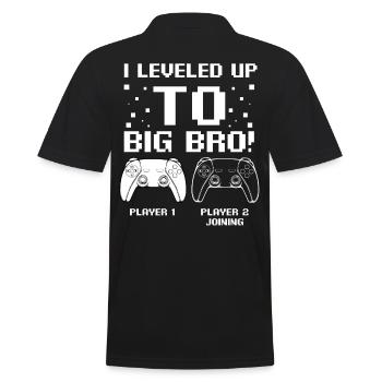 I Level Up To Big Bro Werdender Bruder Gaming Game - Männer Poloshirt - Schwarz - Hinten - Kai (181cm)