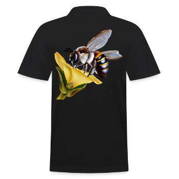 Fleißige Biene - Männer Poloshirt - Schwarz - Hinten - Kai (181cm)