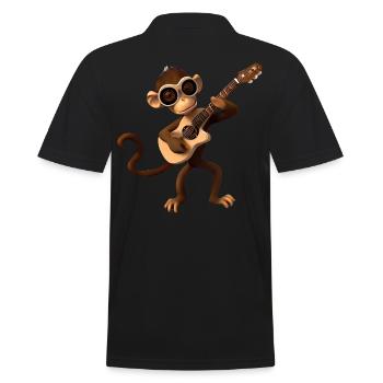 Monkey guitarist - Men's Polo Shirt - black - Back - Kai (181cm)