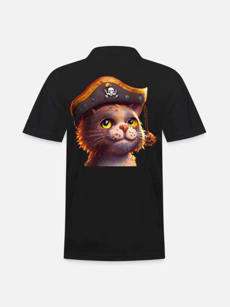 Pirate Cat Cat Pirate - Men's Polo Shirt - black