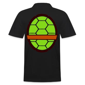 Schildkrötenpanzer - Männer Poloshirt - Schwarz - Hinten - Kai (181cm)