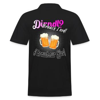 Dirndl? Brauch I ned - Männer Poloshirt - Schwarz - Hinten - Kai (181cm)