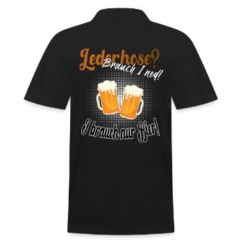Lederhose? Brauch I ned - Männer Poloshirt - Schwarz - Hinten - Kai (181cm)
