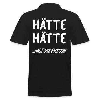 Hätte Hätte....halt die Fresse! - Männer Poloshirt - Schwarz - Hinten - Kai (181cm)