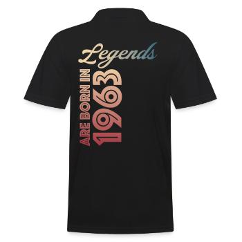 Legends are born in 1963 - Männer Poloshirt - Schwarz - Hinten - Kai (181cm)