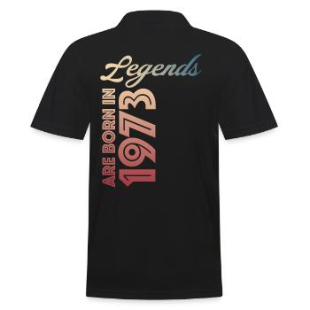 Legends are born in 1973 - Männer Poloshirt - Schwarz - Hinten - Kai (181cm)