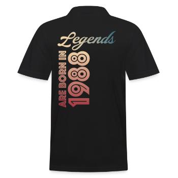 Legends are born in 1988 - Männer Poloshirt - Schwarz - Hinten - Kai (181cm)